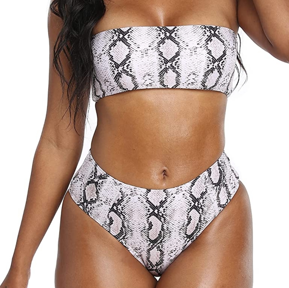 🆕️Bandeau High Waist Bikini Set 2022 Swimsuit Bathing suit - Picture 6 of 7